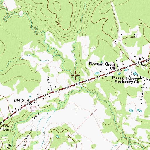 Topographic Map of Chinquapin Creek, TX