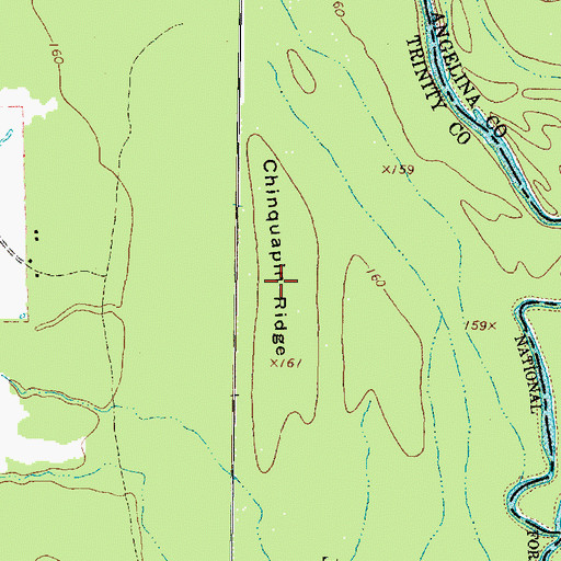 Topographic Map of Chinquapin Ridge, TX