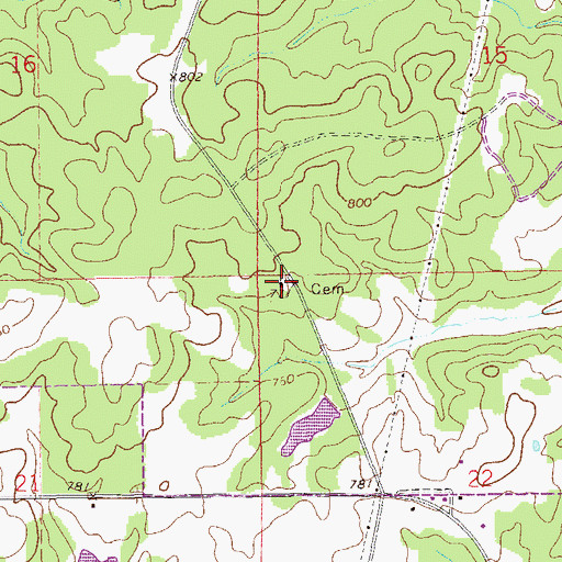 Topographic Map of Flat Rock Church, AL