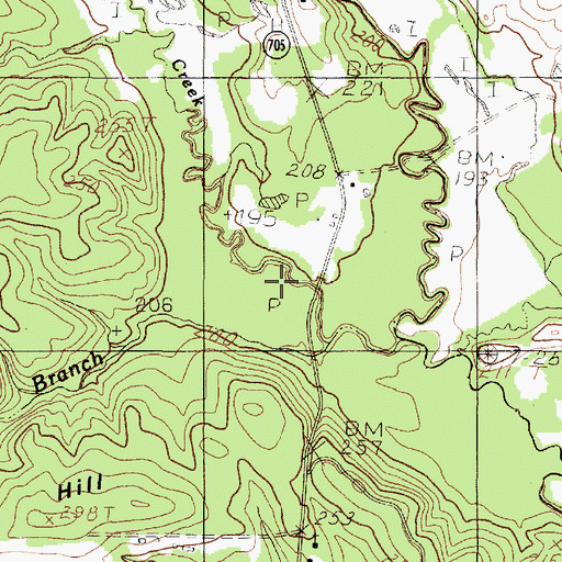 Topographic Map of Clear Branch, TX