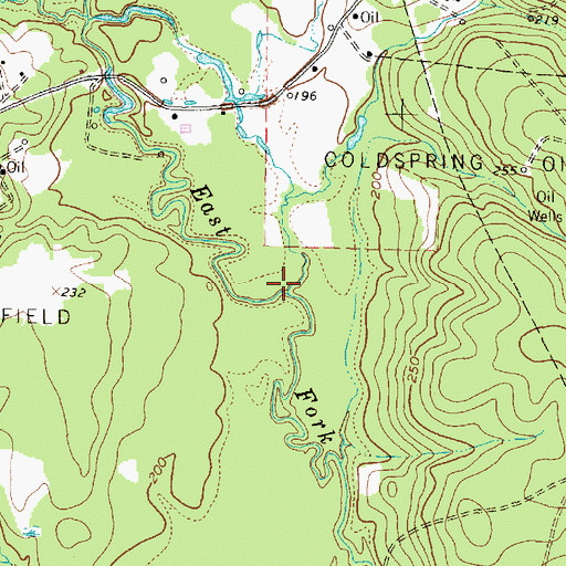 Topographic Map of Clear Creek, TX