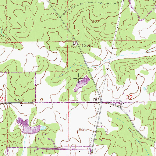 Topographic Map of Flat Rock School (historical), AL