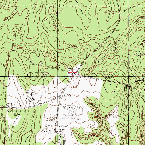 Topographic Map of Clear Springs, TX