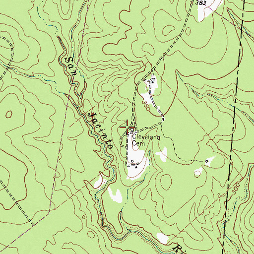 Topographic Map of Cleveland Cemetery, TX