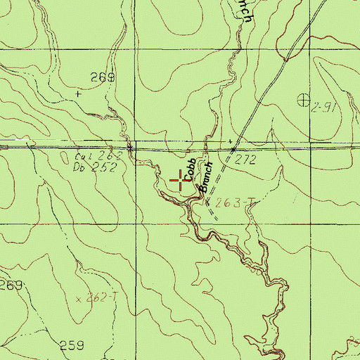 Topographic Map of Cobb Branch, TX