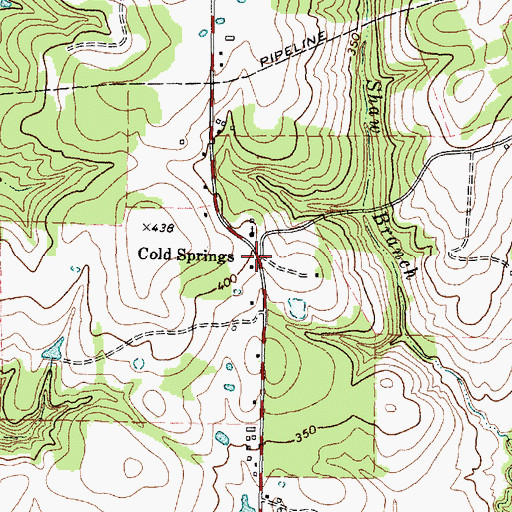 Topographic Map of Cold Springs, TX