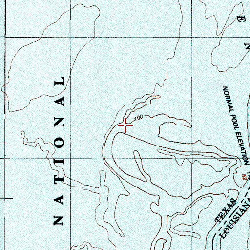 Topographic Map of Coldwater Branch, TX