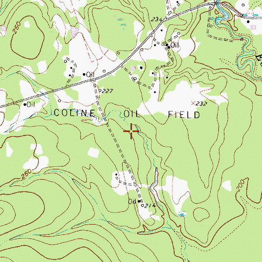 Topographic Map of Coline Oil Field, TX
