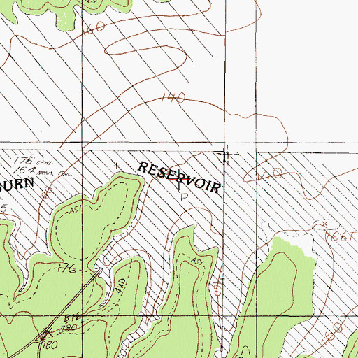 Topographic Map of Concord, TX