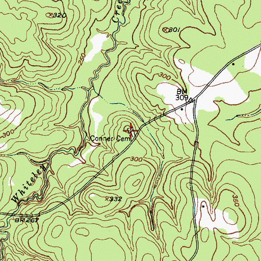 Topographic Map of Conner Cemetery, TX