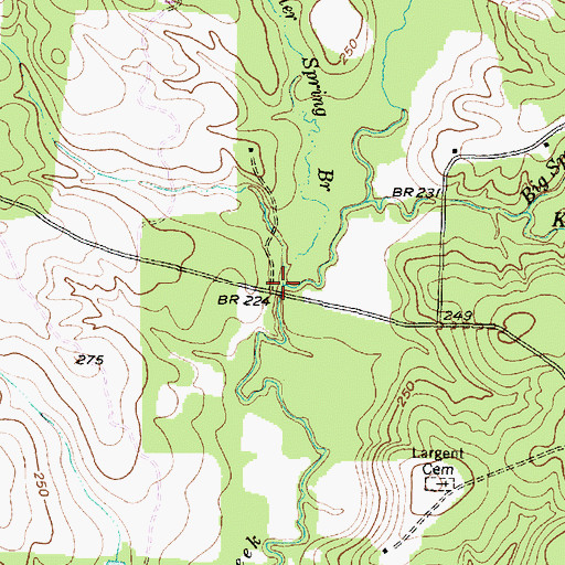 Topographic Map of Conner Spring Branch, TX