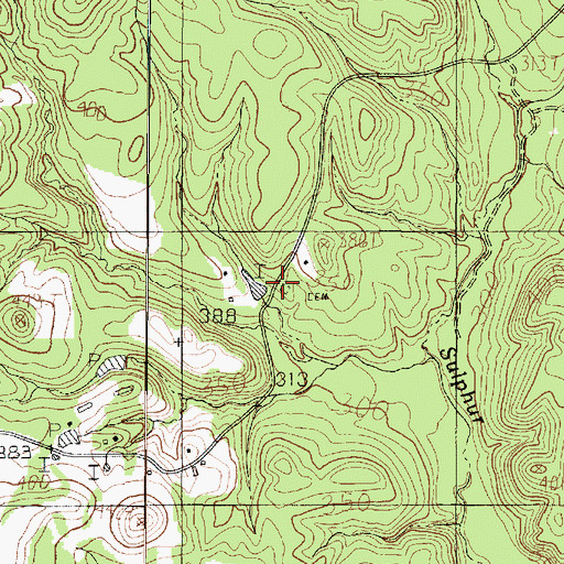 Topographic Map of Cooper - Harris Cemetery, TX