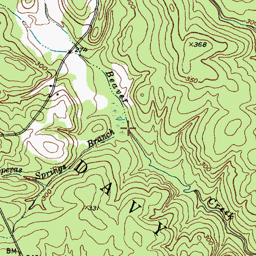 Topographic Map of Copperas Springs Branch, TX