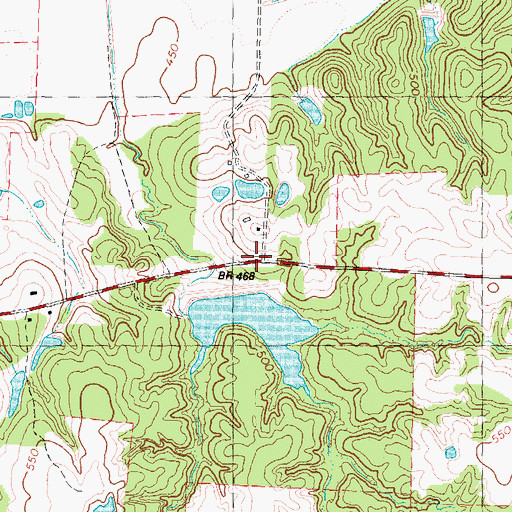 Topographic Map of Corinth Church, TX
