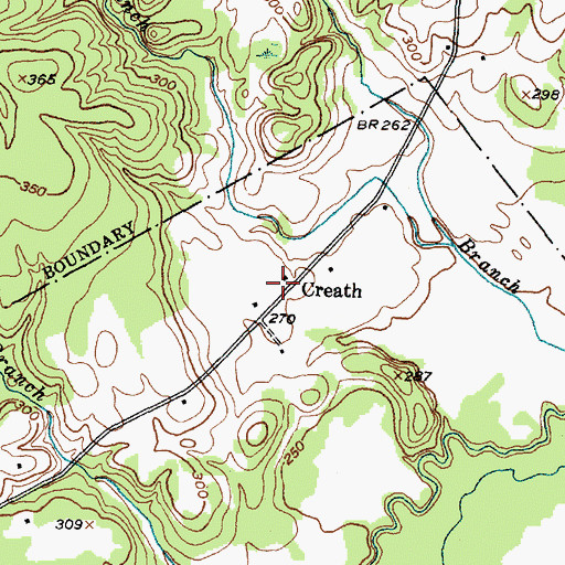 Topographic Map of Creath, TX