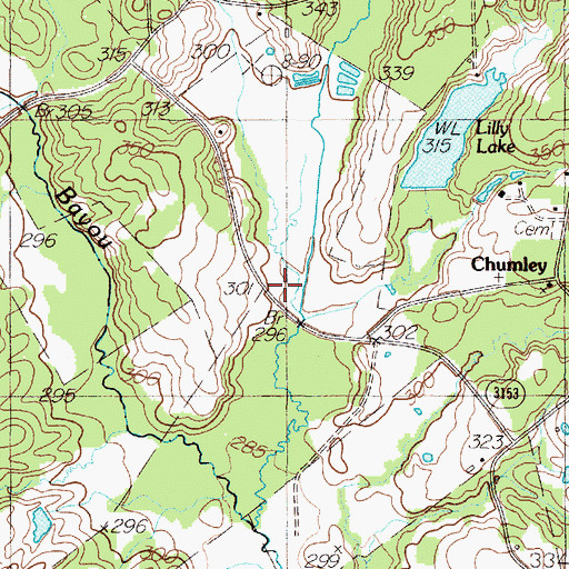 Topographic Map of Crooked Creek, TX