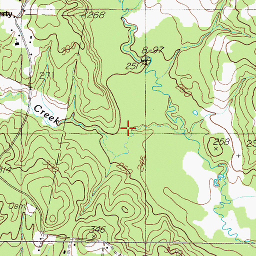 Topographic Map of Crooked Creek, TX