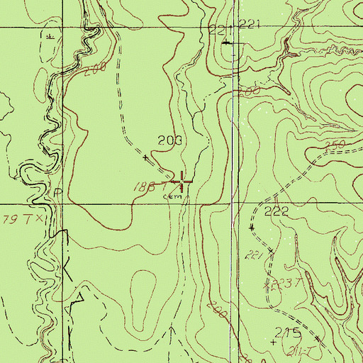 Topographic Map of Croker - Boren Cemetery, TX
