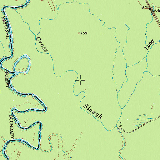 Topographic Map of Cross Slough, TX
