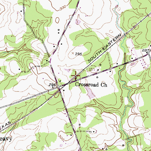 Topographic Map of Crossroad Church, TX