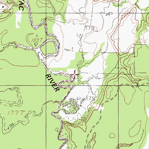 Topographic Map of Curry Creek, TX