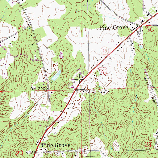 Topographic Map of Gethsemane Church, AL