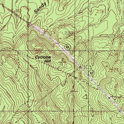 Topographic Map of Cyclone Hill, TX