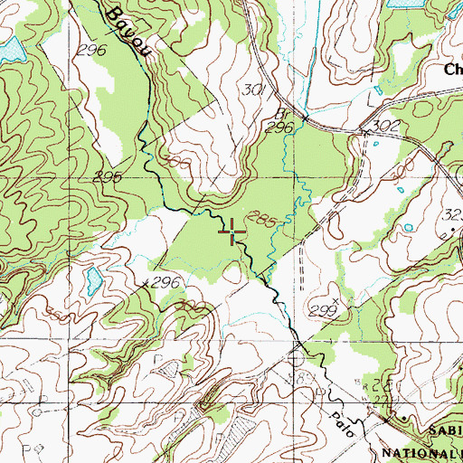 Topographic Map of Cypress Creek, TX