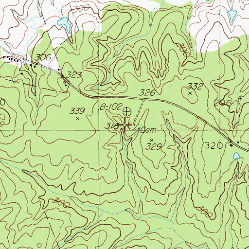 Topographic Map of Daugherty Cemetery, TX