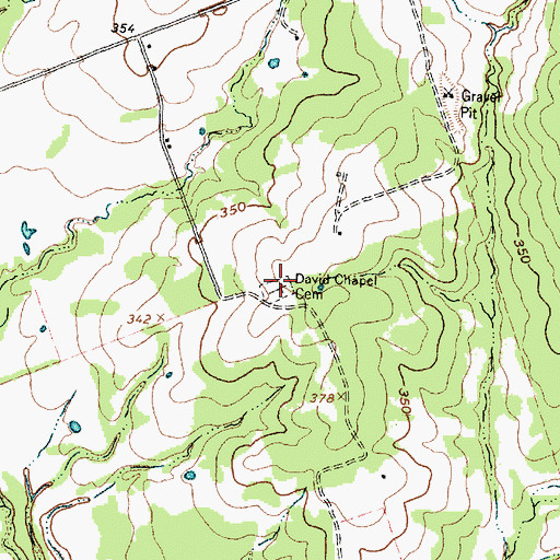 Topographic Map of David Chapel Cemetery, TX