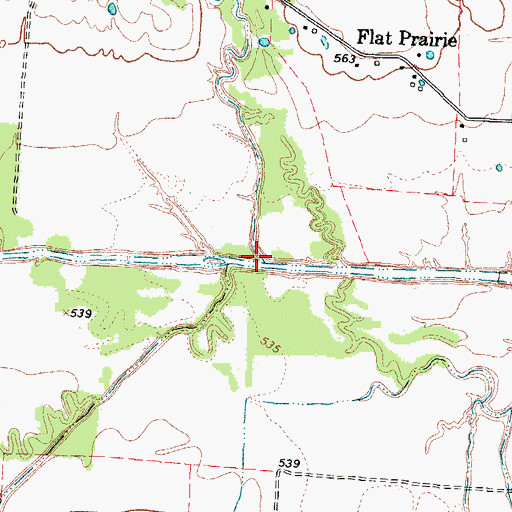 Topographic Map of Davis Creek, TX
