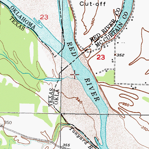 Topographic Map of Deadman Branch, TX