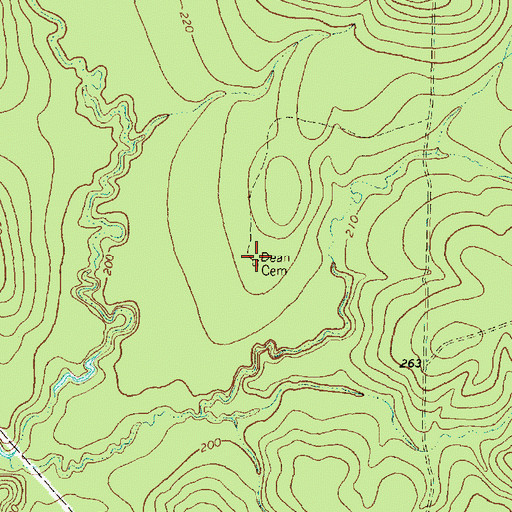 Topographic Map of Dean Cemetery, TX