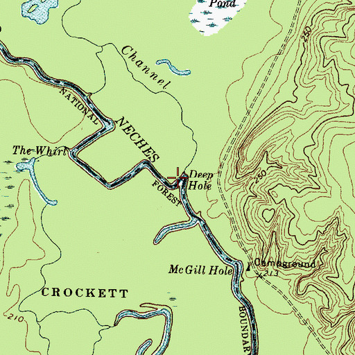 Topographic Map of Deep Hole, TX