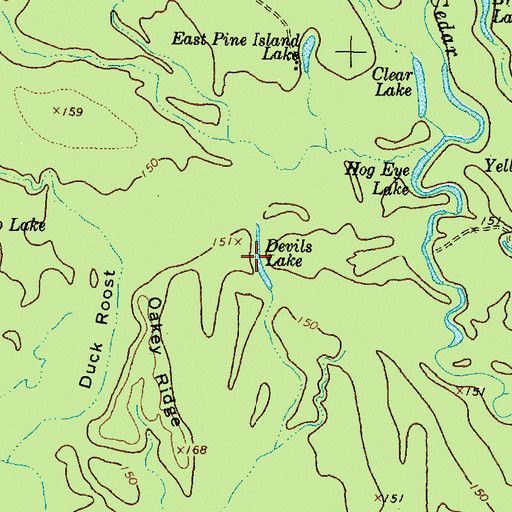 Topographic Map of Devils Lake, TX