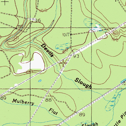 Topographic Map of Devils Slough, TX