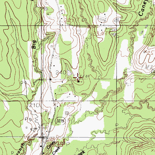 Topographic Map of Dickerson Cemetery, TX