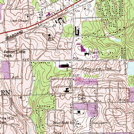 Topographic Map of Glendean Shopping Center, AL