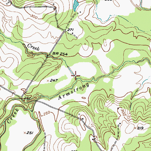 Topographic Map of Dickey Creek, TX