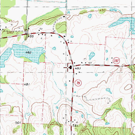 Topographic Map of Direct School, TX