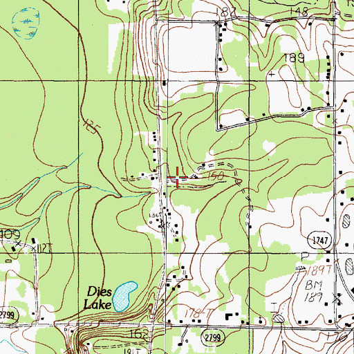 Topographic Map of Dixie Community Church, TX
