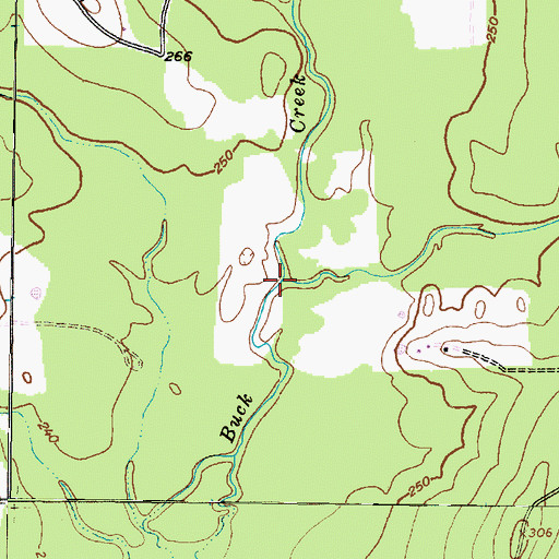 Topographic Map of Doe Creek, TX