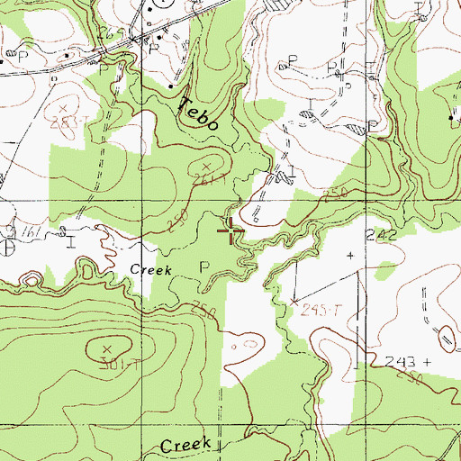 Topographic Map of Donahue Creek, TX