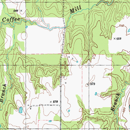Topographic Map of Dotson, TX