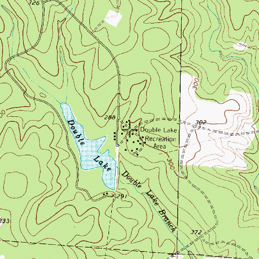 Topographic Map of Double Lake Recreation Area, TX