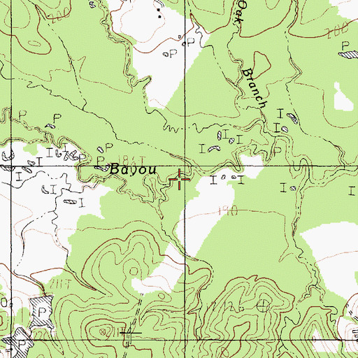 Topographic Map of Dry Branch, TX