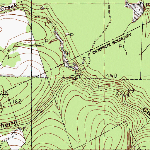 Topographic Map of Dry Cherry Creek, TX