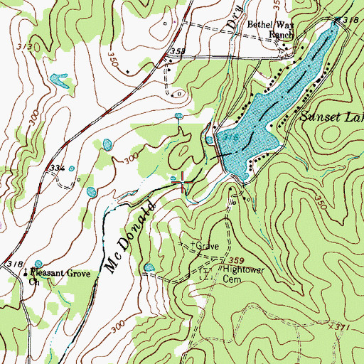 Topographic Map of Dry Creek, TX