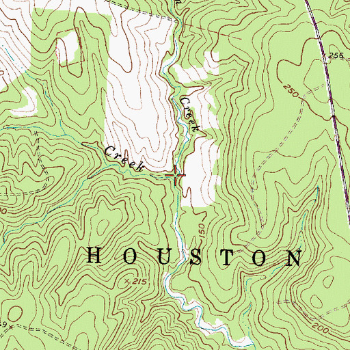 Topographic Map of Dry Huffman Creek, TX