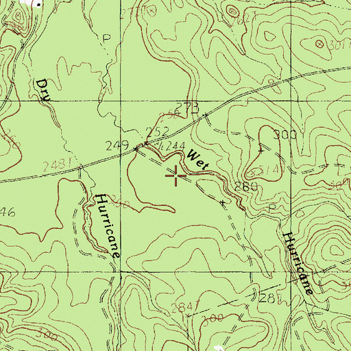 Topographic Map of Dry Hurricane Creek, TX